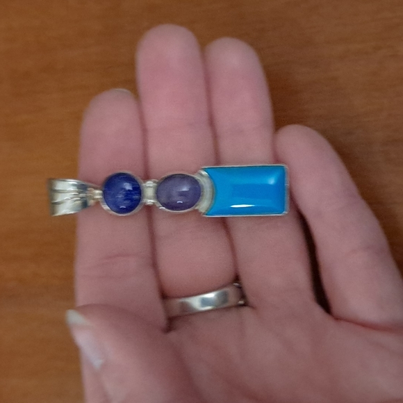 Jay King Turquoise, Lapis & Charoite Sterling Necklace